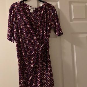 New Motherhood geometric wrap maternity dress